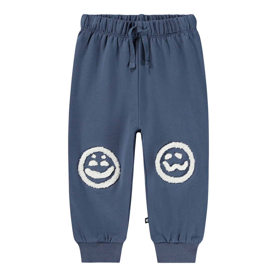 Molo - Hose mit Smiley in blau für Baby/Jungen (vorne detail)
