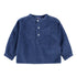 Molo - Samt-Langarmshirt in dunkelblau (vorne ein kleines Smiley) für Kinder/Babys