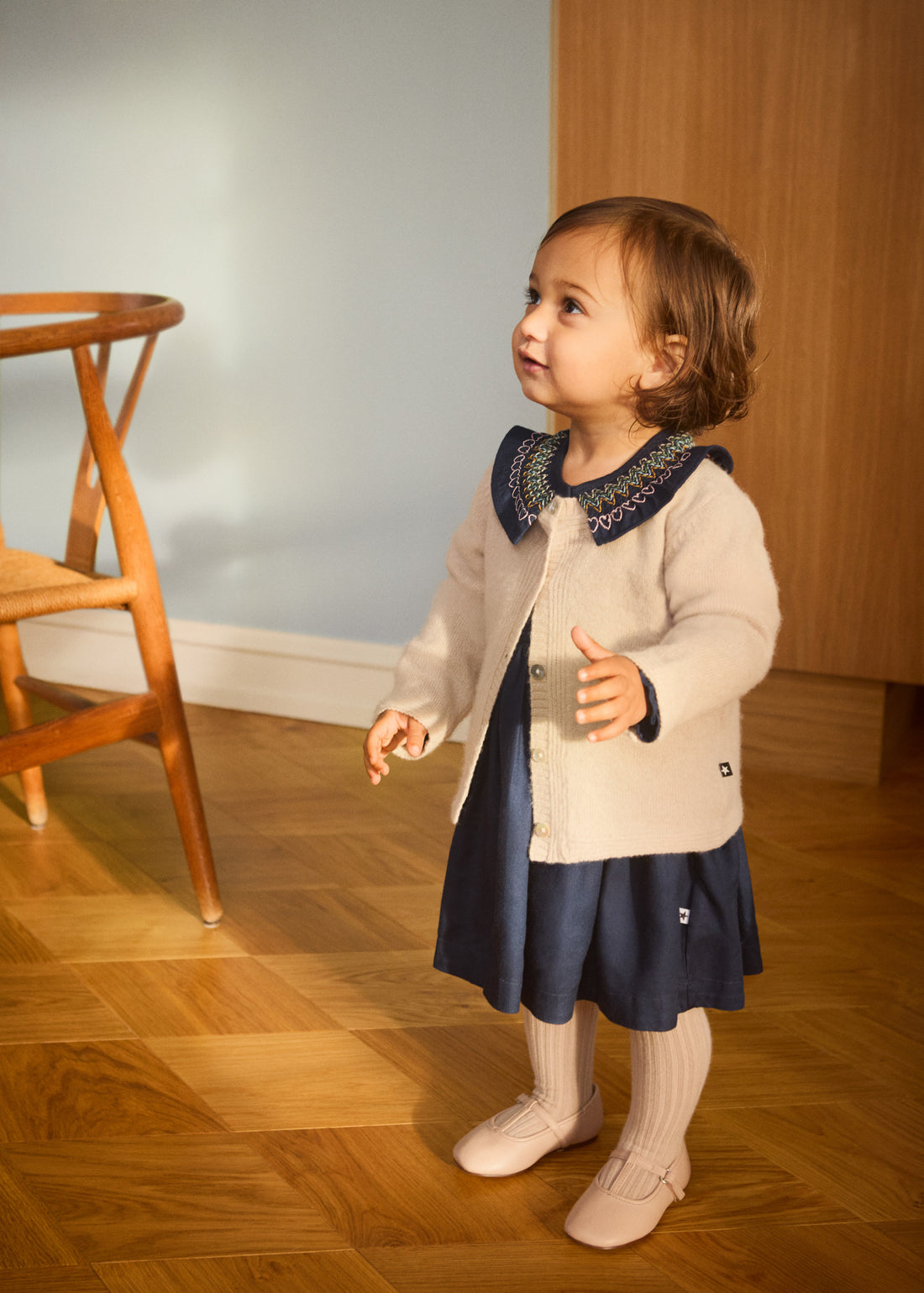Molo - Baby Strickjacke aus Baumwolle beige
