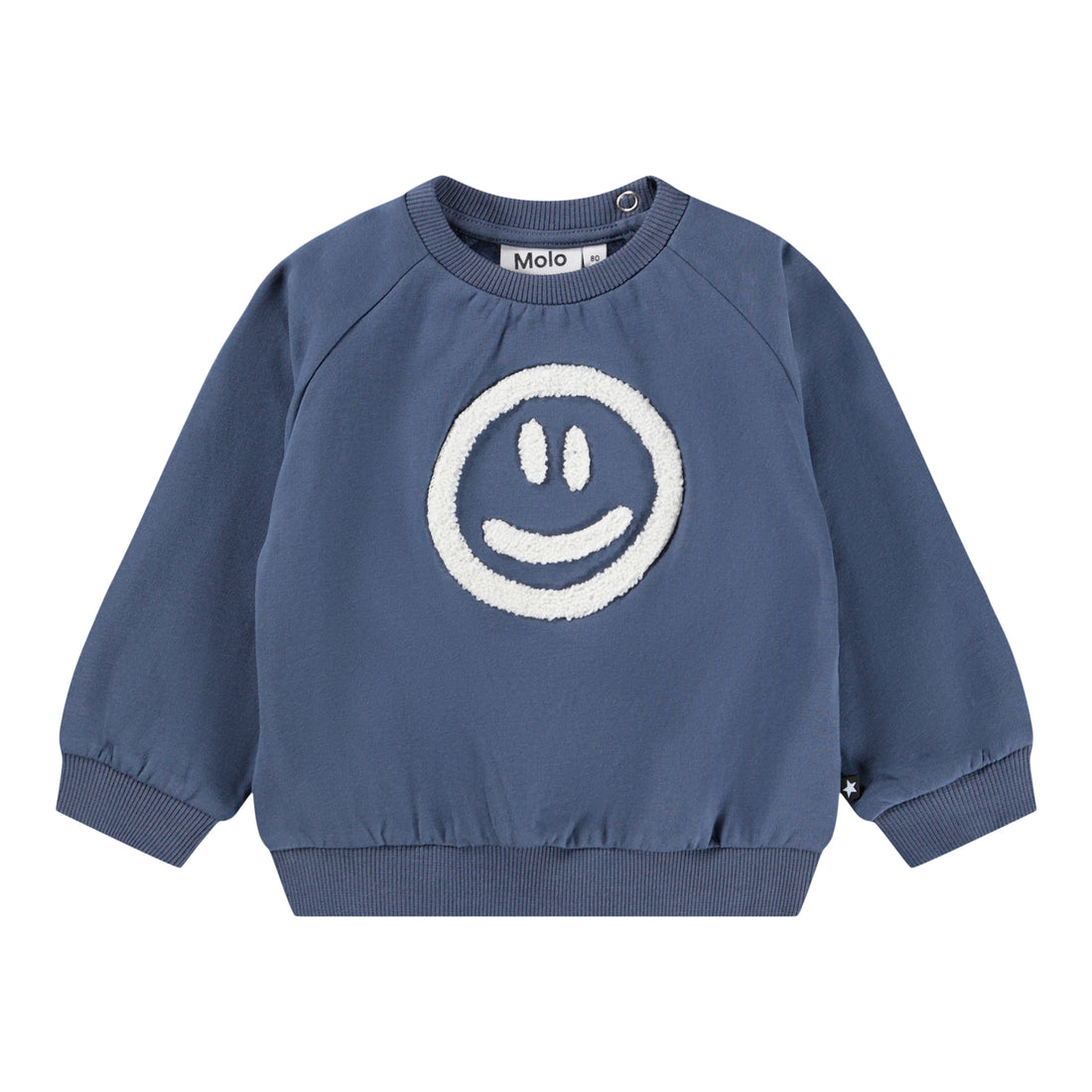 Molo - Sweatshirt in blau für Jungen/Babys vorne mit Smiley