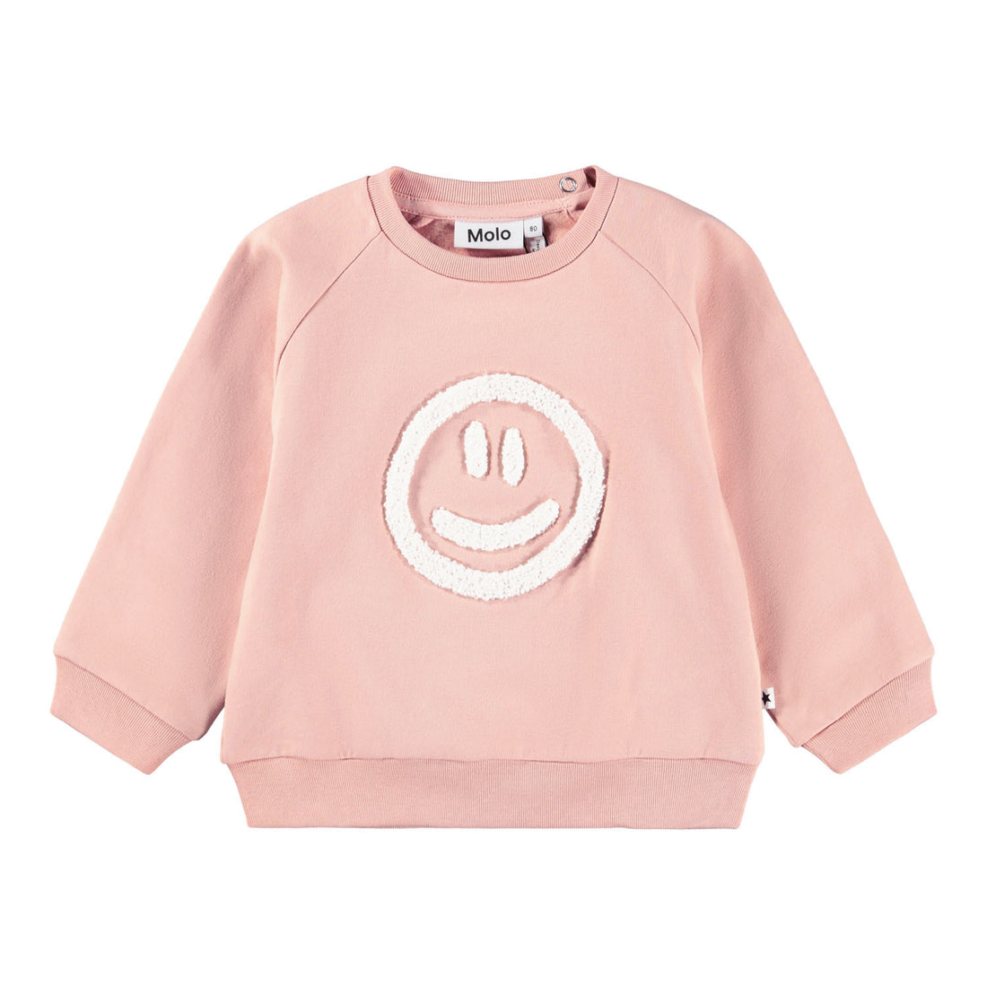 Molo - Sweatshirt in rosa mit weißem Smiley (vorne)