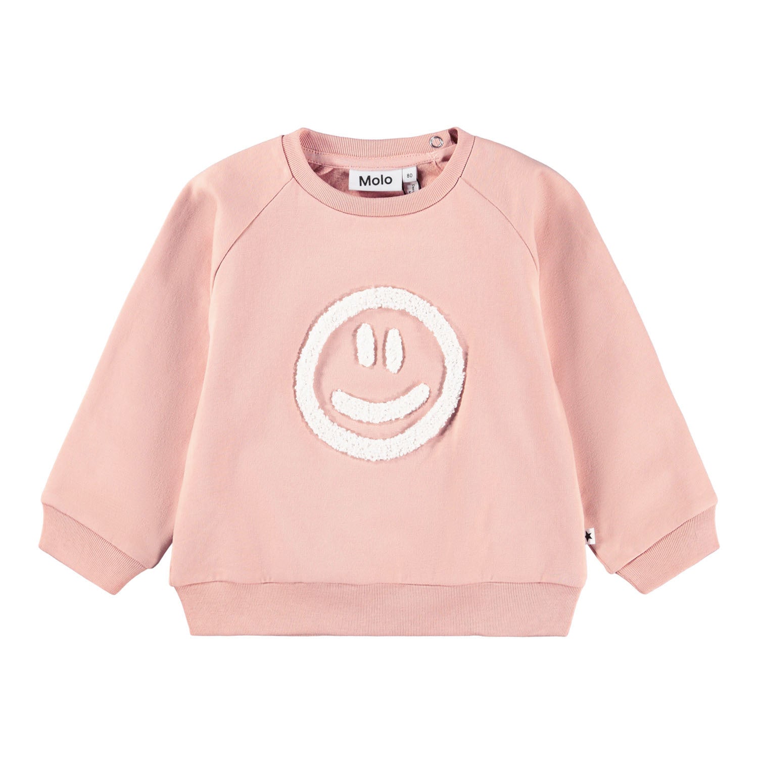 Molo - Sweatshirt in rosa mit weißem Smiley (vorne) 