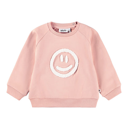 Molo - Sweatshirt in rosa mit weißem Smiley (vorne) 