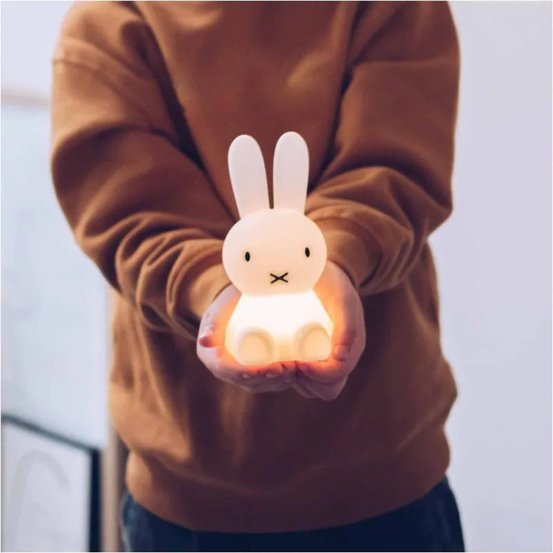 Ein Lichtbündel – klein, zart und niedlich. Diese „Miffy and Friends“-Minilampe ist ein fröhlicher Hingucker auf dem Regal und empfiehlt sich daher als Geschenk für alle. Bringen wir den Tag, das Zuhause und die Welt zum Strahlen!