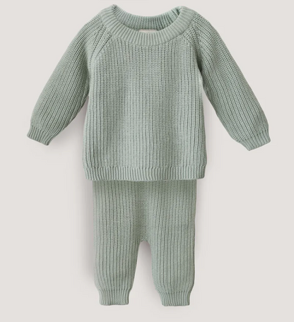 Mushie - Baby Strickpullover Biobaumwolle mintMushie - Baby Strickhose Biobaumwolle mint