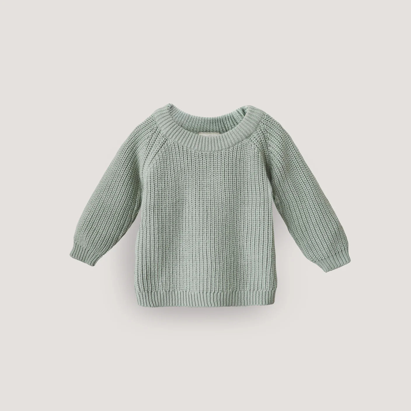 Mushie - Baby Strickpullover Biobaumwolle mint