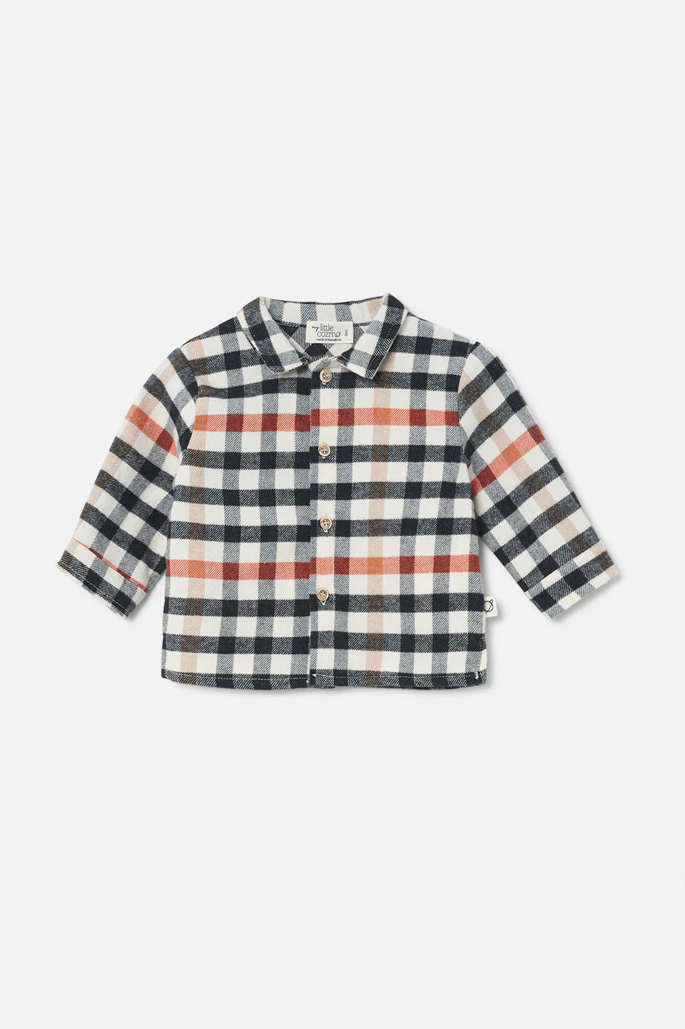 Kariertes Babyhemd mit Campkragen aus 100% Baumwolle von My Little Co