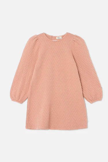 Süßes Baumwollkleid  in einem gesteppten Zickzackmuster mit lange Puffärmelmit von My Little Cozmo