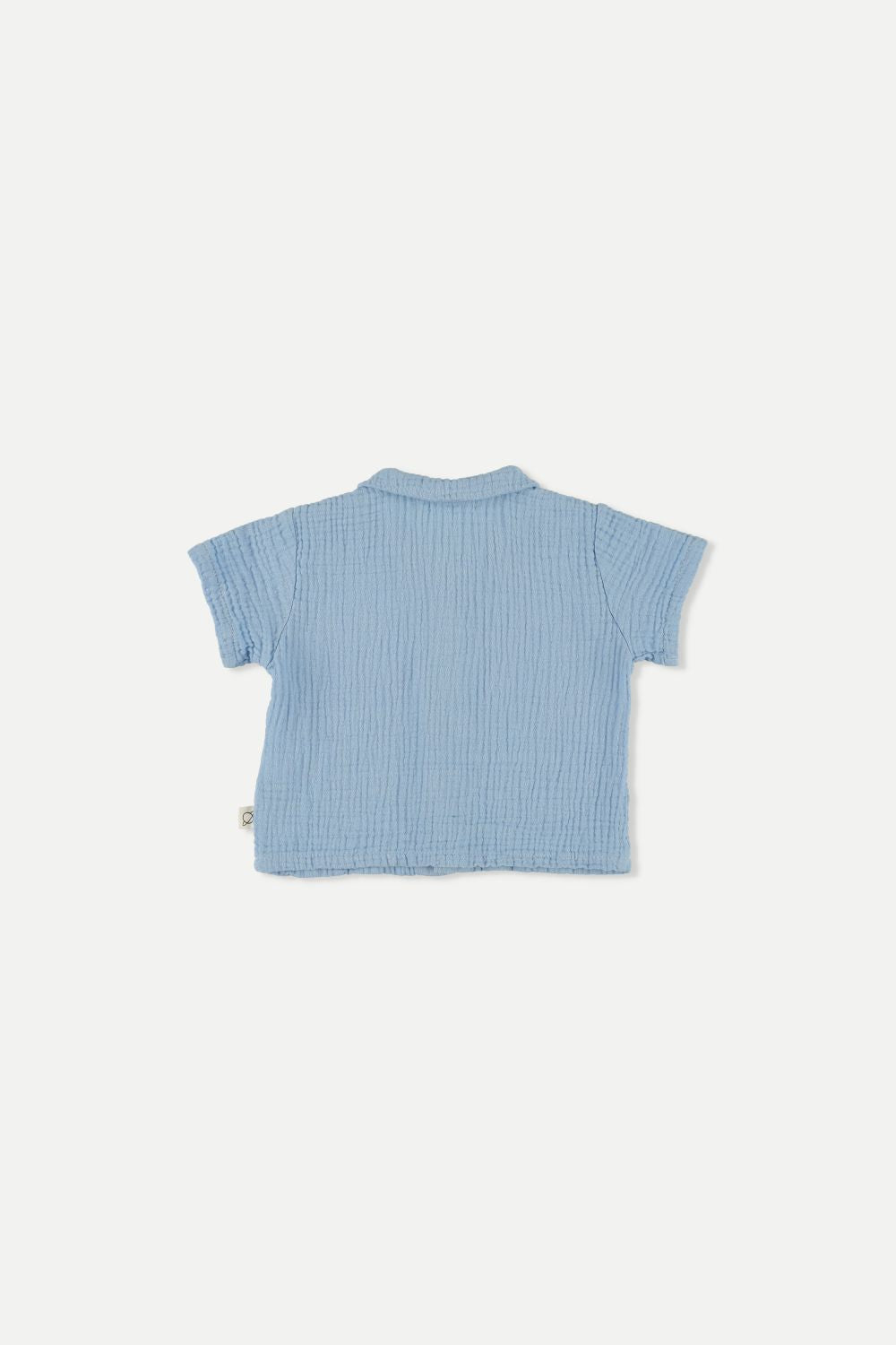 My Little Cozmo -  Baby Hemd kurzarm Musselin blau