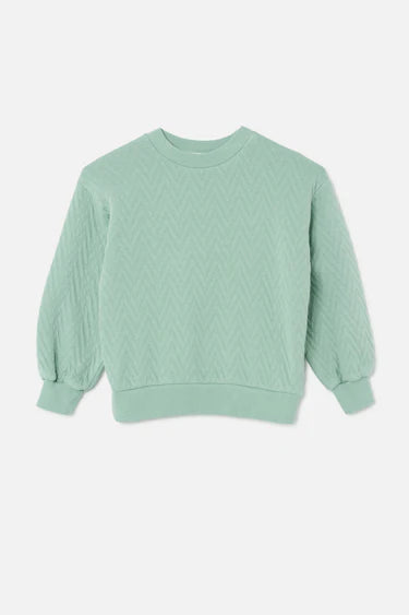 Sweatshirt im gesteppten Zickzack-Muster aus 100% Baumwolle von My Little Cozm