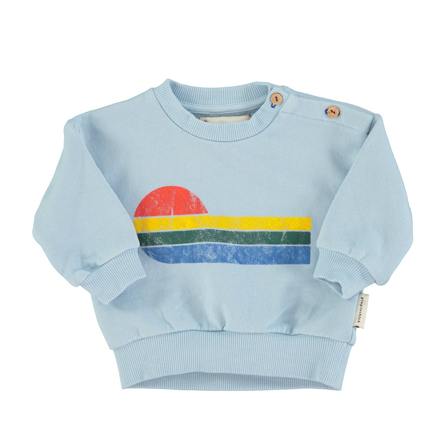 Cooles Baby Sweatshirt aus Bio-Baumwollfleece mit Aufdruck für Mädchen und Jungen von Piupiuchick
