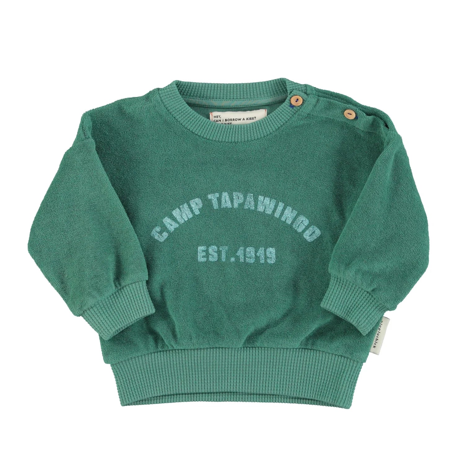 Cooles Baby Sweatshirt aus Bio-Frottee-Baumwolle mit Aufdruck für Mädchen und Jungen von Piupiuchick.