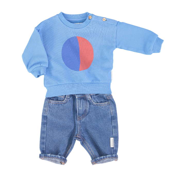 Piupiuchick - Baby Sweatshirt blau Kreisdruck - AURYN Shop
