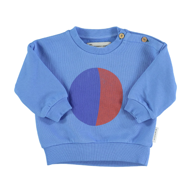 Kinder Sweatshirt in blau mit Kreisdruck für Mädchen und Jungen von Piupiuchick.