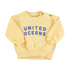 Baby Sweatshirt in gelb mit "united oceans" Aufdruck für Mädchen und Jungen von Piupiuchick.