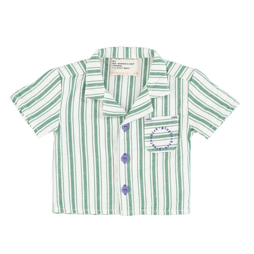 Entzückendes Hawaiian Hemd mit grüne Streifen für Jungen von Piupiuchick.
