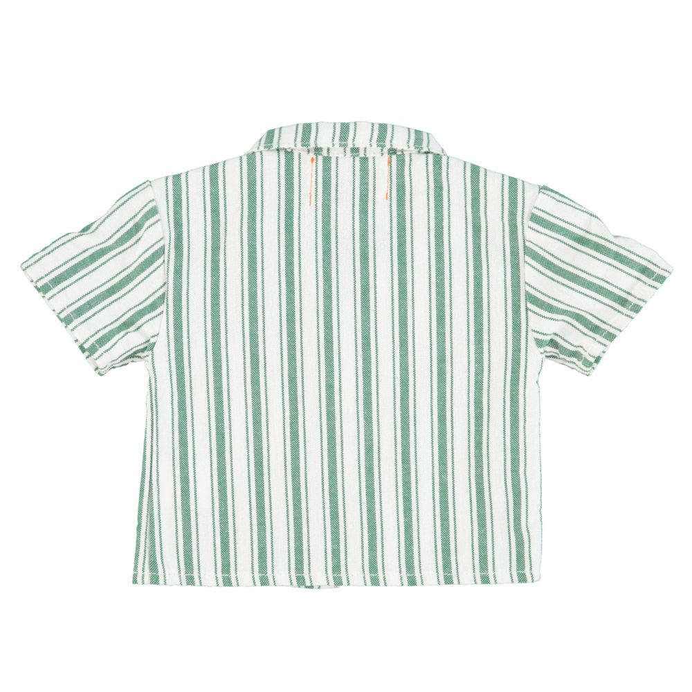 Piupiuchick - Baby Hawaiian Shirt weiß / grün gestreift