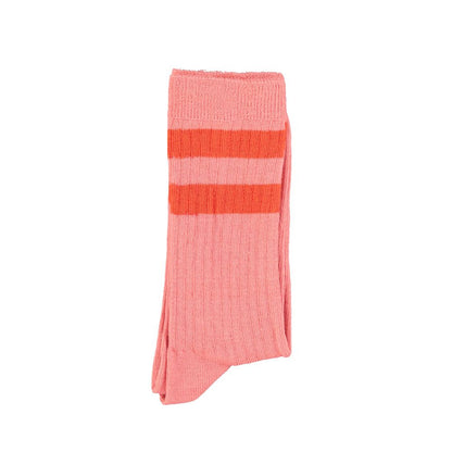 Piupiuchick - Kinder Socken rosa mit orangen Streifen