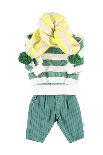 Piupiuchick - Baby Sweatshirt grün-weiß Baumwolle (Bio)