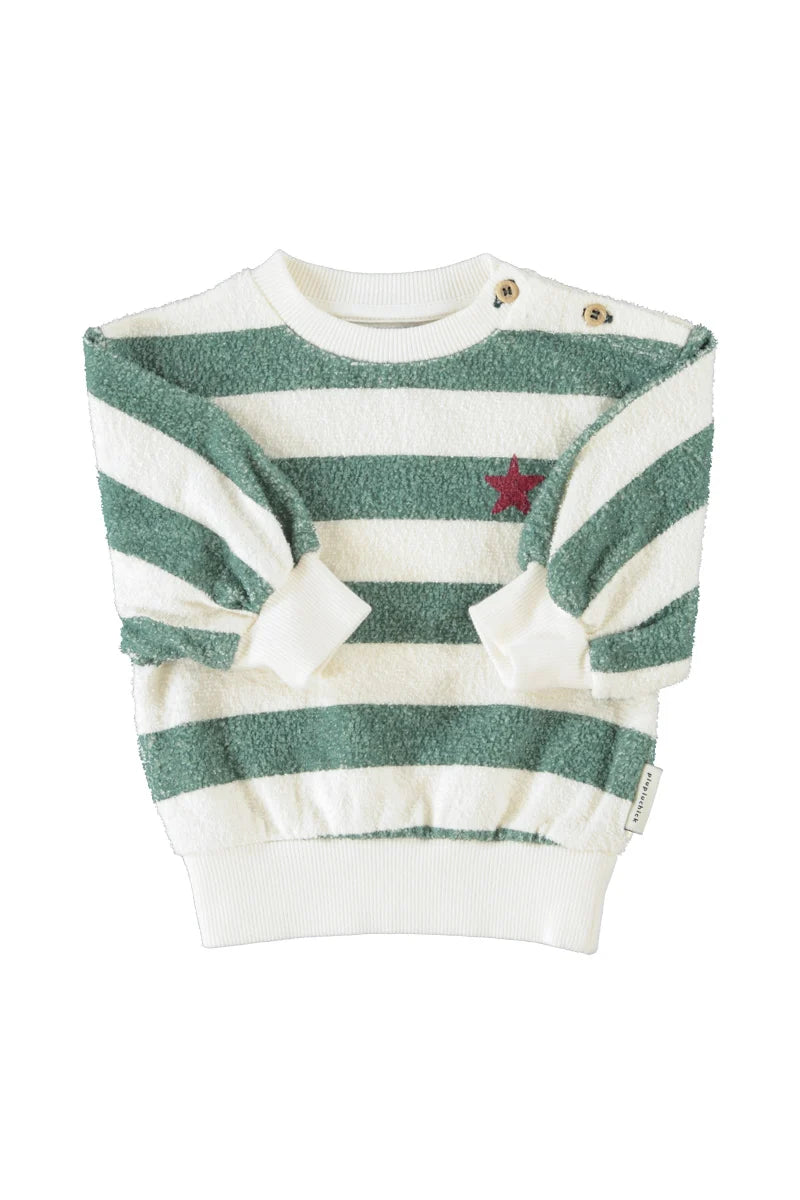 Piupiuchick - Baby Sweatshirt grün-weiß Baumwolle (Bio)