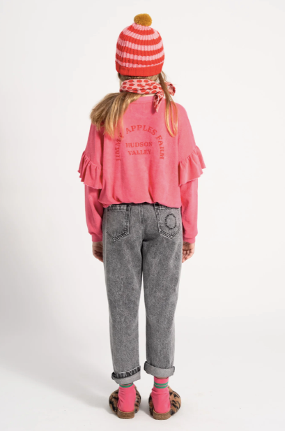 Piupiuchick - Kinder Sweatshirt Apfel Print rosa