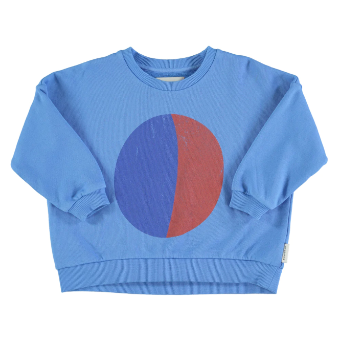 Kinder Sweatshirt in blau mit Kreisdruck für Mädchen und Jungen von Piupiuchick.
