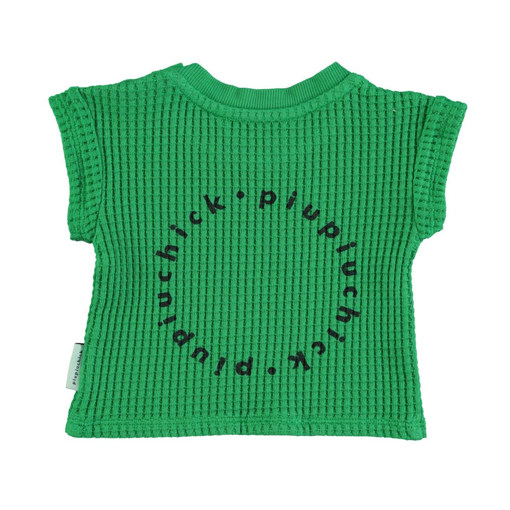 Piupiuchick - Baby T-Shirt grün mit schwarzem Logo Print