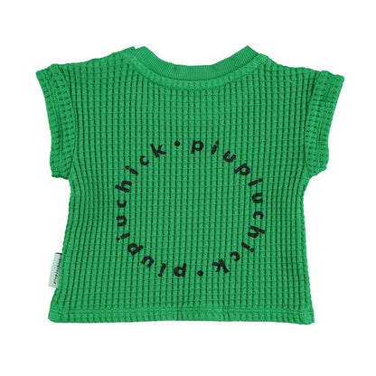 Piupiuchick - Kinder T-Shirt grün mit schwarzem Logo Print