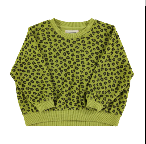 Sweatshirt aus Frottee Baumwolle mit Leo Print von Piupiuchick.
