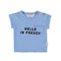 T-Shirt blau mit Druck "Hello in french" von Piupiuchick 