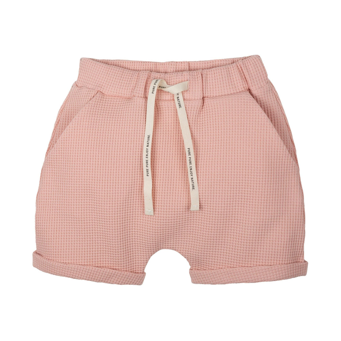 Kurze Hose aus Baumwolle mit Waffle-Muster in rosa von Pure Pure für Mädchen und Jungen.