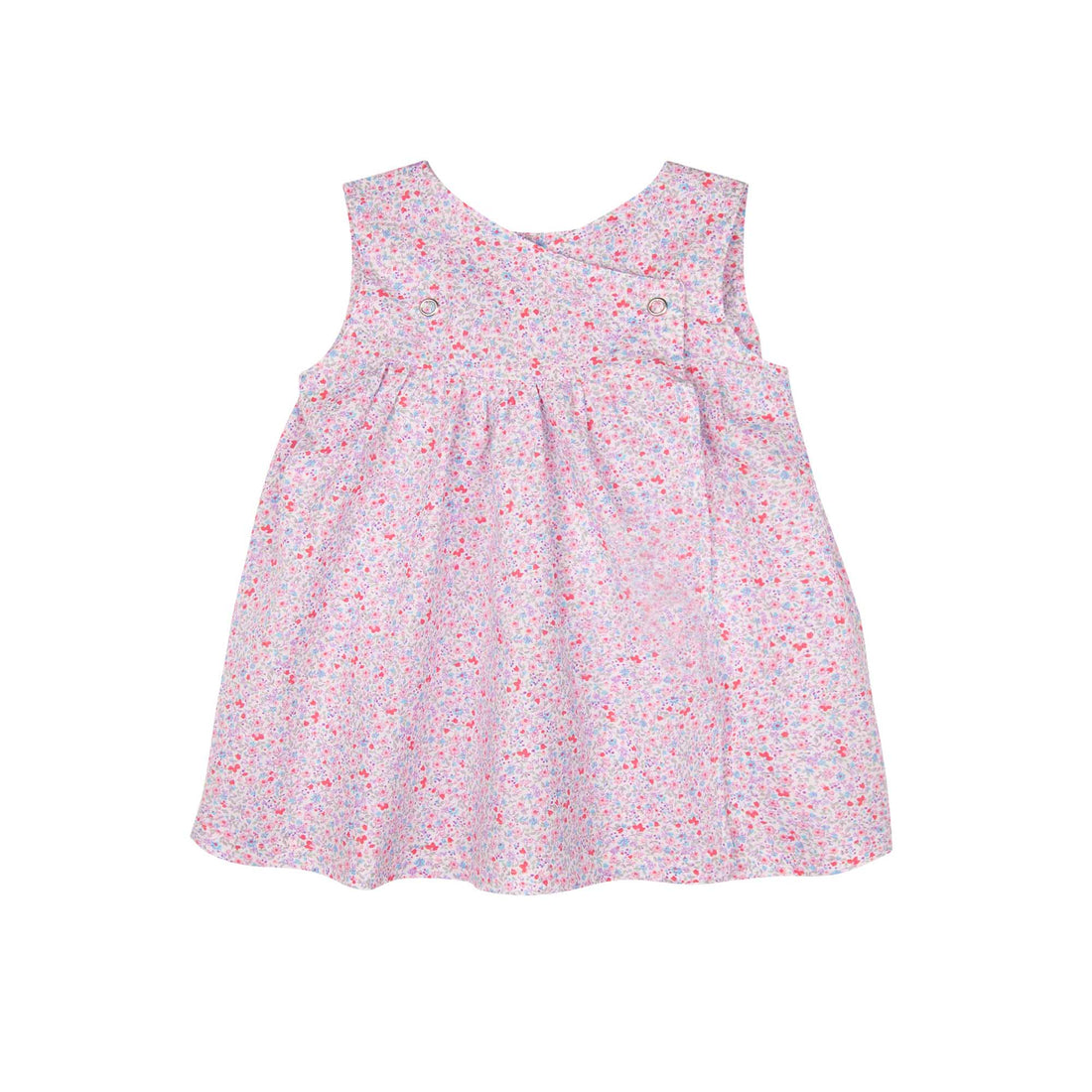 Pure Pure -  Baby Kleid aus Baumwolle pink/blau