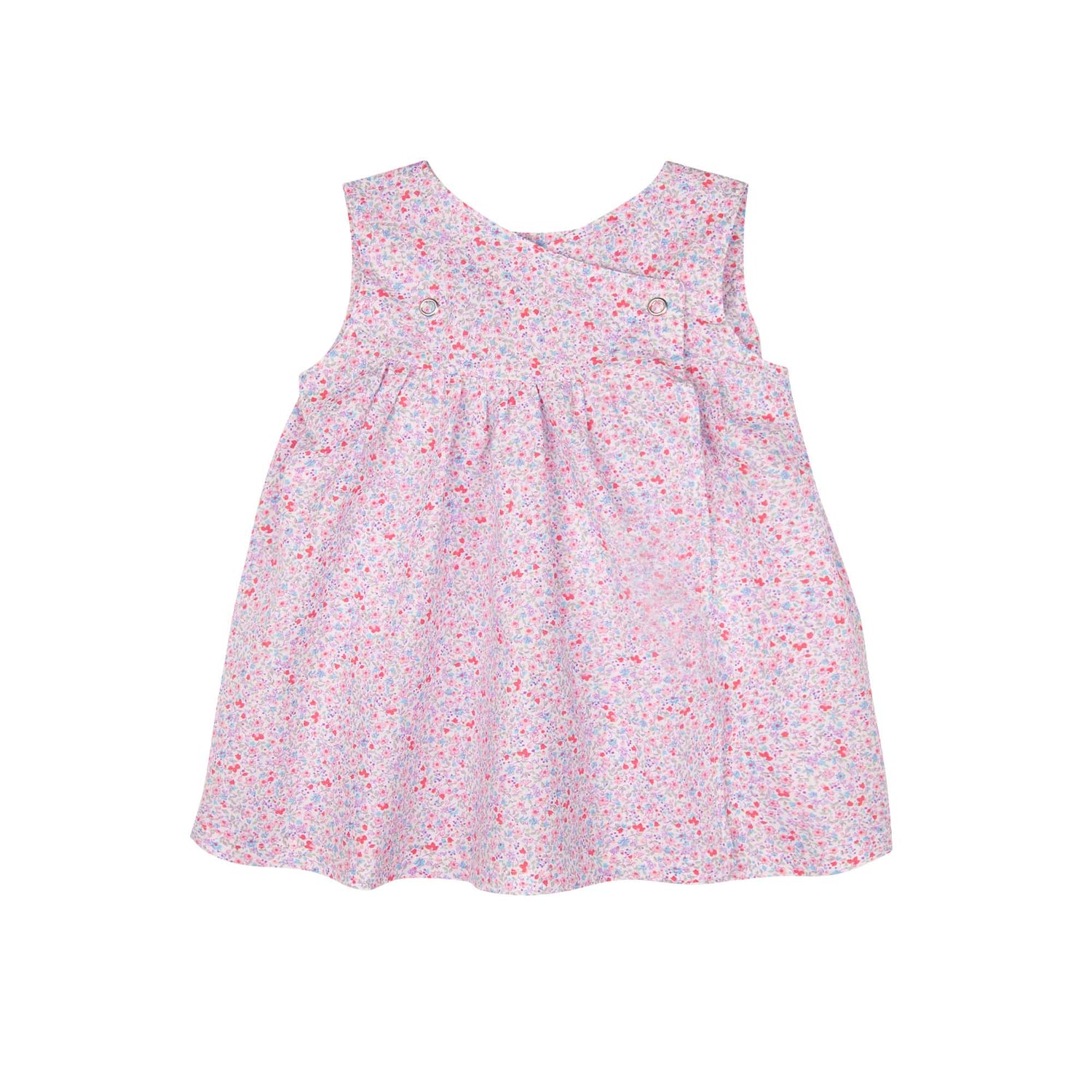 Pure Pure -  Baby Kleid aus Baumwolle pink/blau