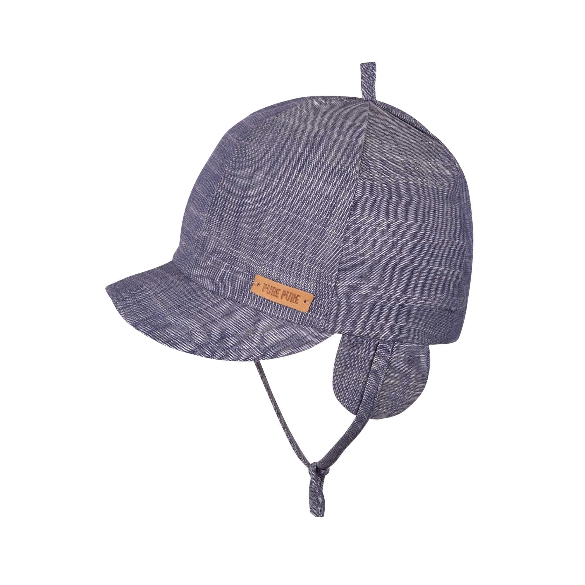 Pure Pure - Babymütze mit Bändchen denim