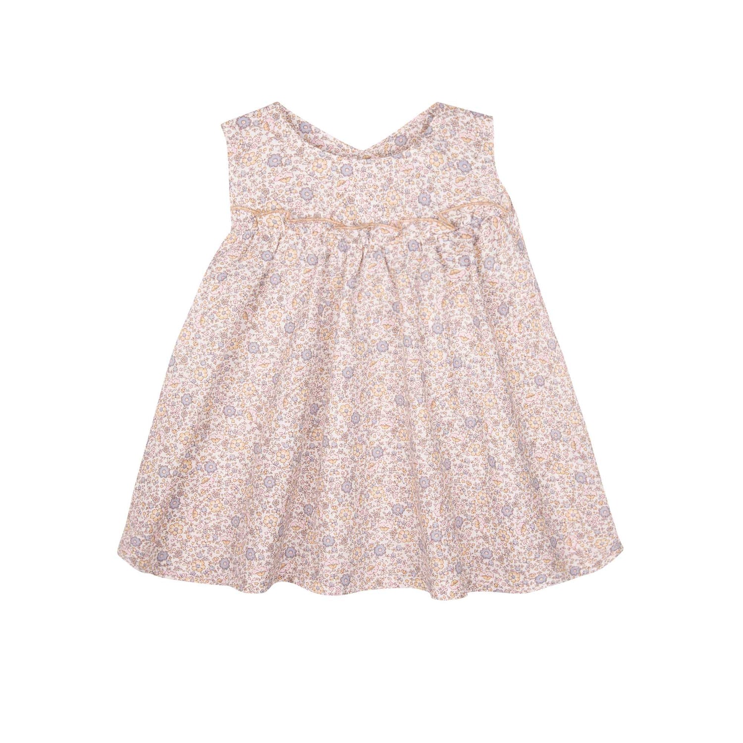 Pure Pure -  Baby Kleid aus Baumwolle rosa/beige