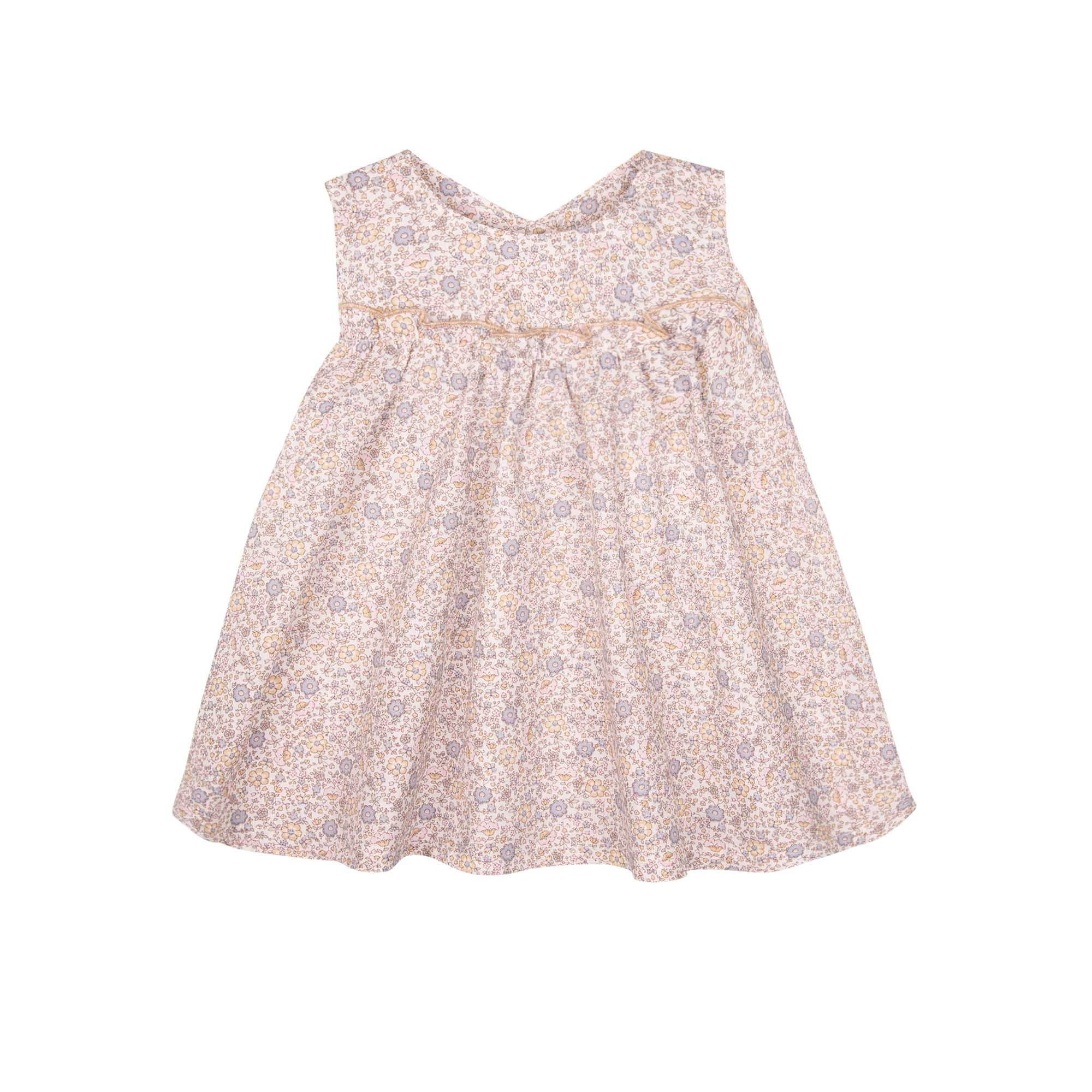 Pure Pure -  Baby Kleid aus Baumwolle rosa/beige