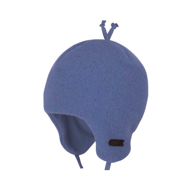 Pure Pure - Fleece Babymütze in blau aus merinowolle