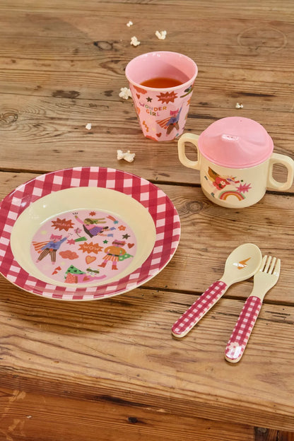 Rice - Melamine Becher Hero-Print pink