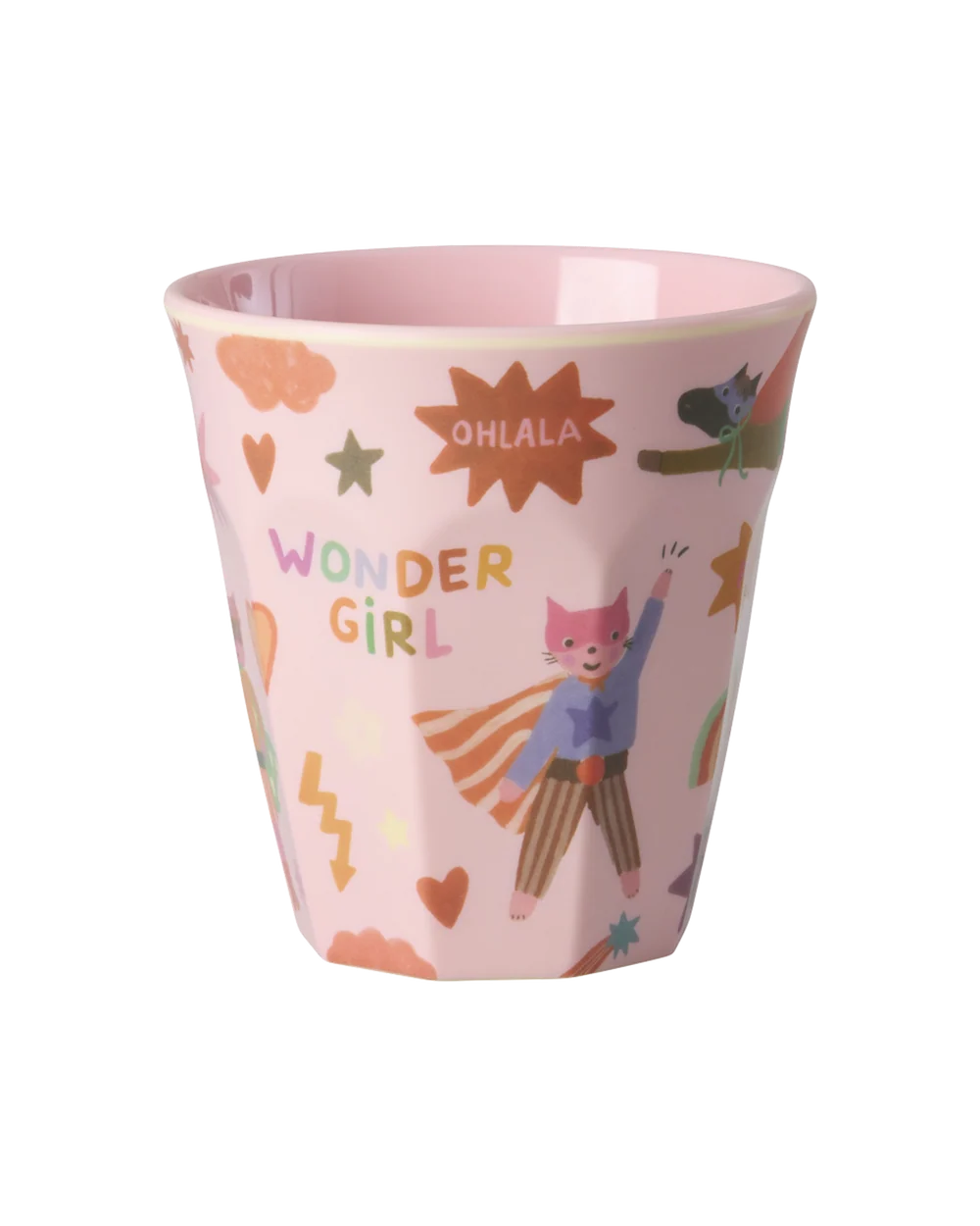 Rice - Melamine Becher Hero-Print pink