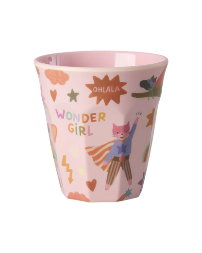 Rice - Melamine Becher Hero-Print pink