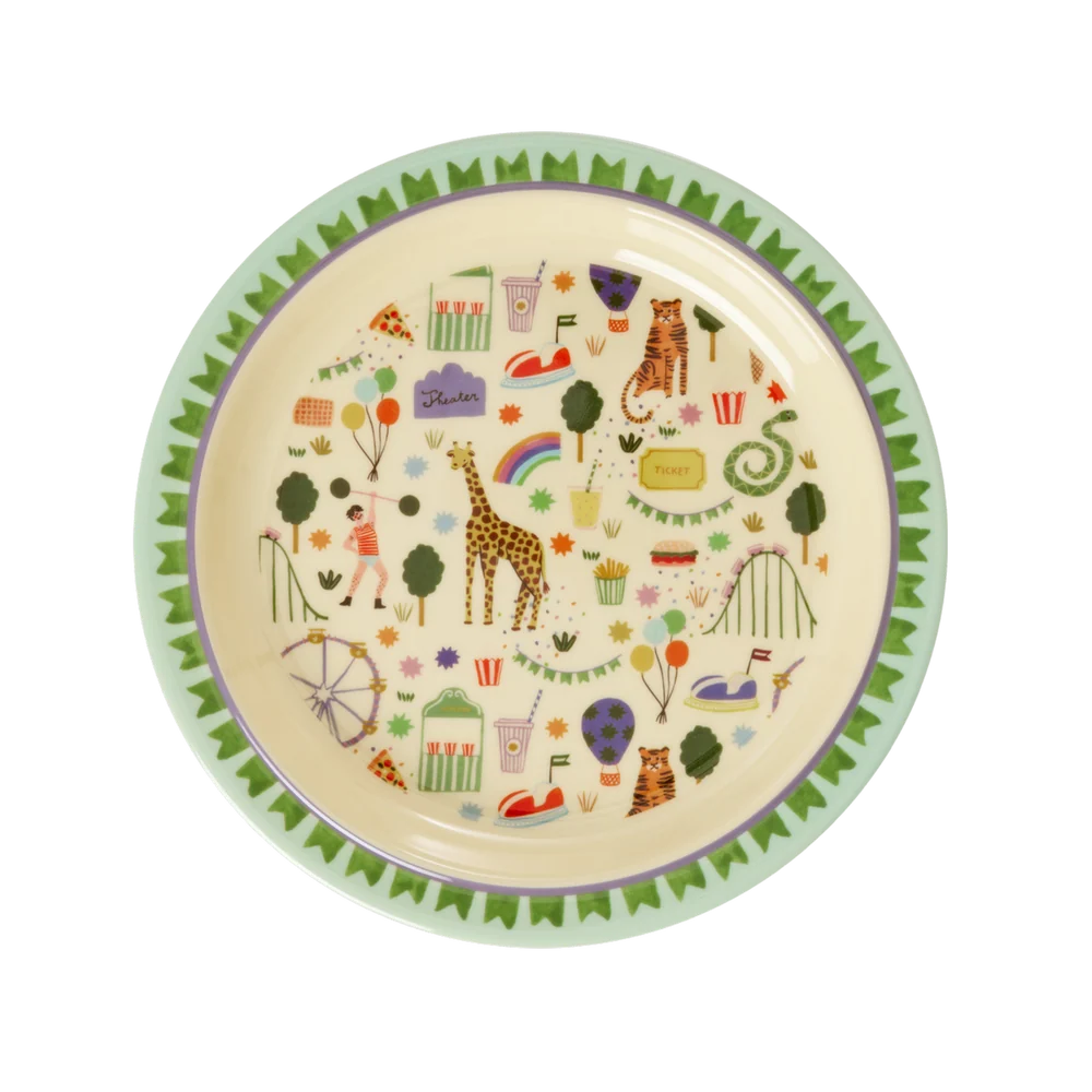 Rice - Melamine Teller "Fun Fair"-Print