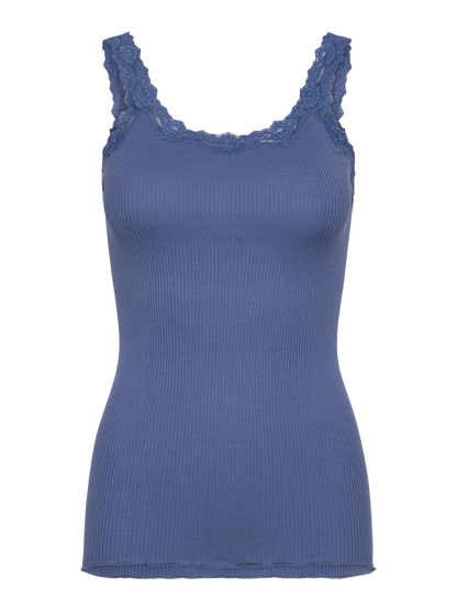 Rosemunde - Babette Seidentop Spitze blau