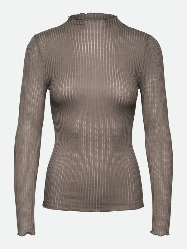 Rosemunde - Langarmshirt „Belize“ mit Kragen braun für Frauen