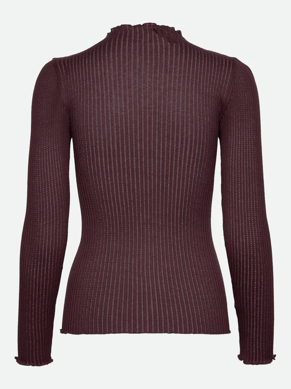 Rosemunde - Langarmshirt „Belize“ mit Kragen bordeaux rot für Frauen