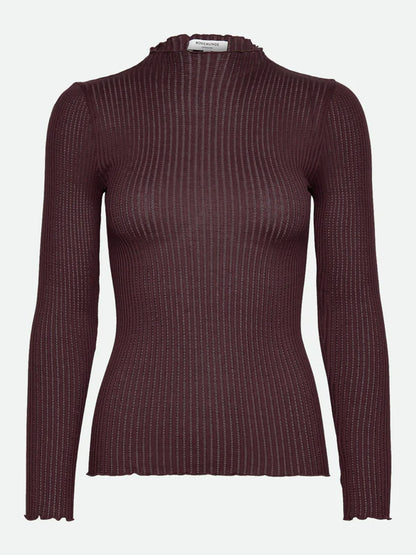 Rosemunde - Langarmshirt „Belize“ mit Kragen bordeaux rot für Frauen