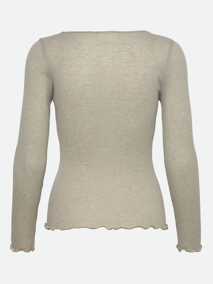 Rosemunde - Damen Langarmshirt beige Wolle