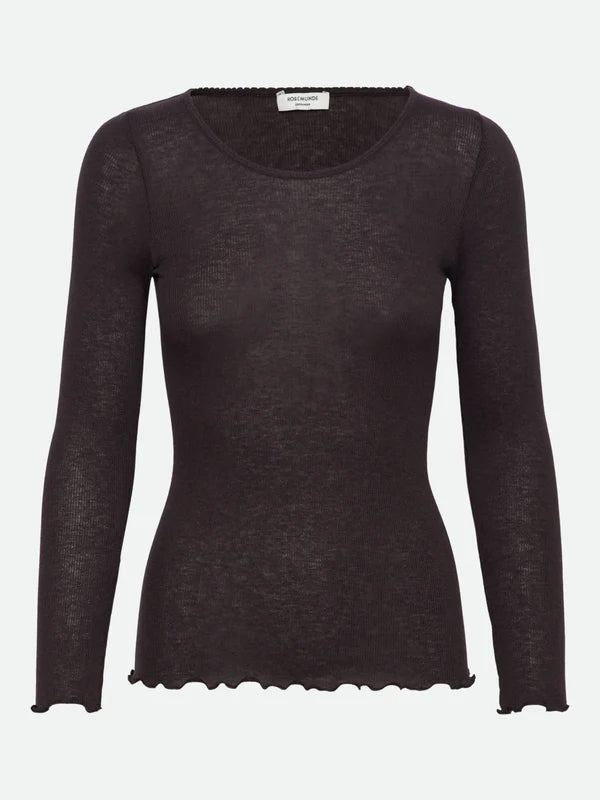 Rosemunde - Damen Langarmshirt schwarz Wolle