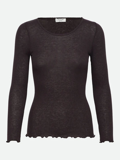 Rosemunde - Damen Langarmshirt schwarz Wolle