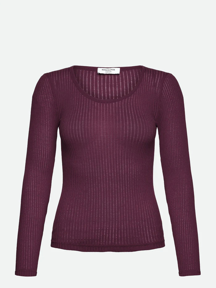 Rosemunde - Silk Pointelle-Pullover lila