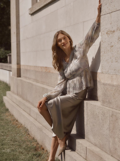 Rosemunde - Jade Midi-Rock Seide braun